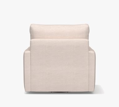 Pearce Modern Square Arm Upholstered Swivel Armchair, Down Blend Wrapped Cushions, Performance Plush Velvet Camel - Image 3