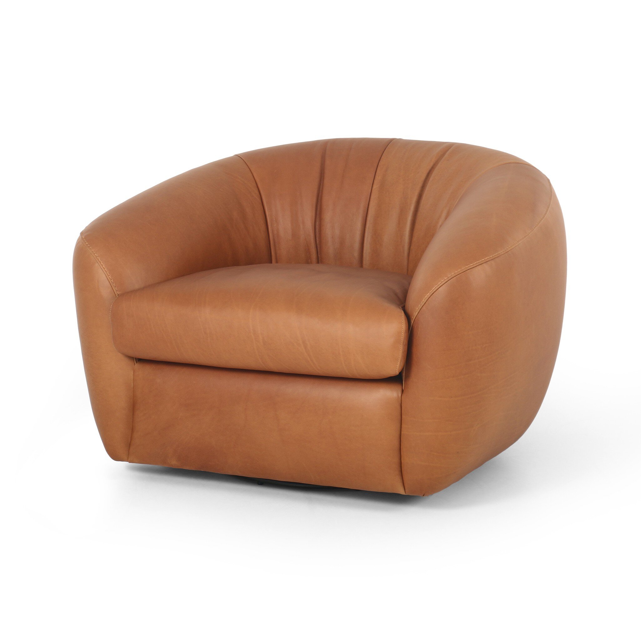 Saldana Swivel Chair - Lorento Cognac - Image 1