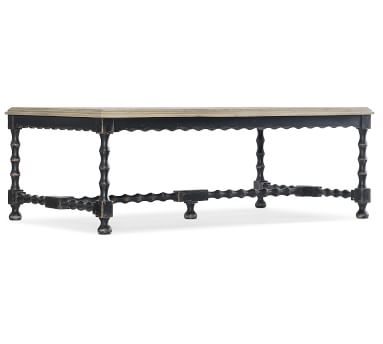 Stelio Rectangular Wood Coffee Table, Black & Distressed White, 54"L - Image 4