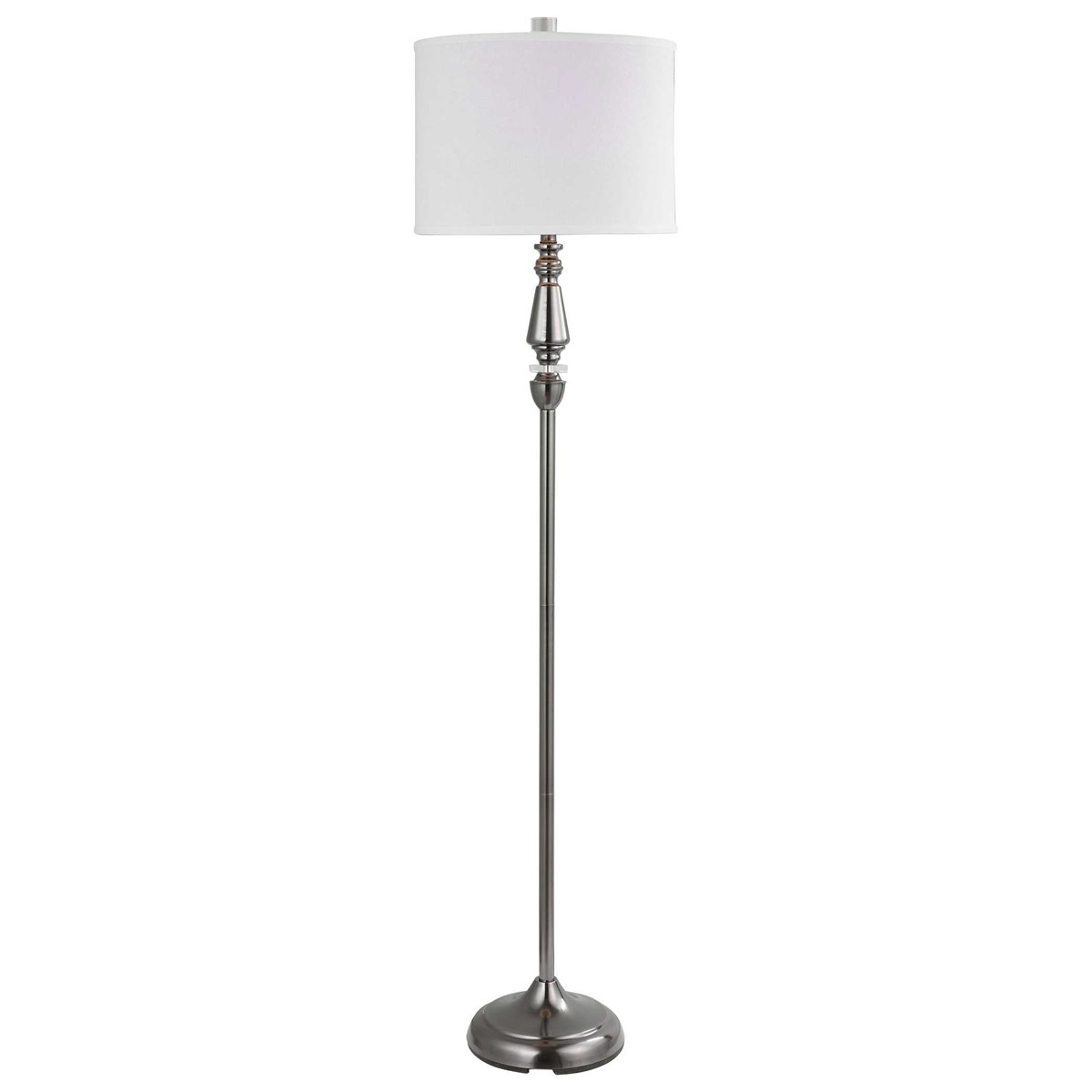 Elegant Floor Lamp, Black Nickel & Crystal - Image 0
