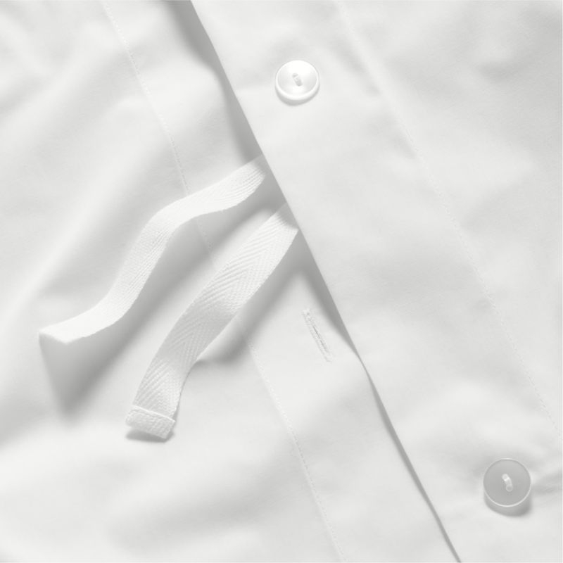Everyday Organic Cotton Percale Crisp White King Duvet Cover - Image 3