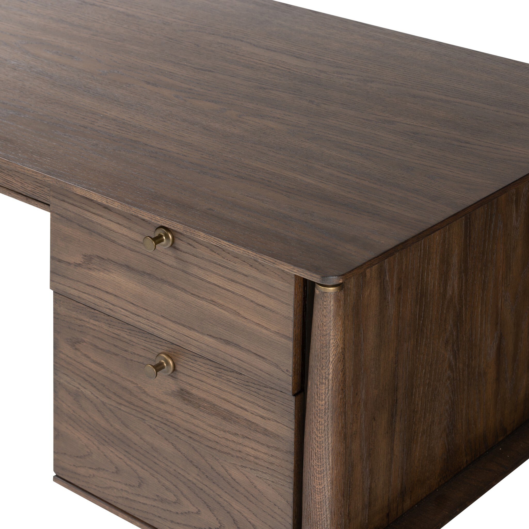 Markia Executive Desk - Aged Oak Veneer - Image 6