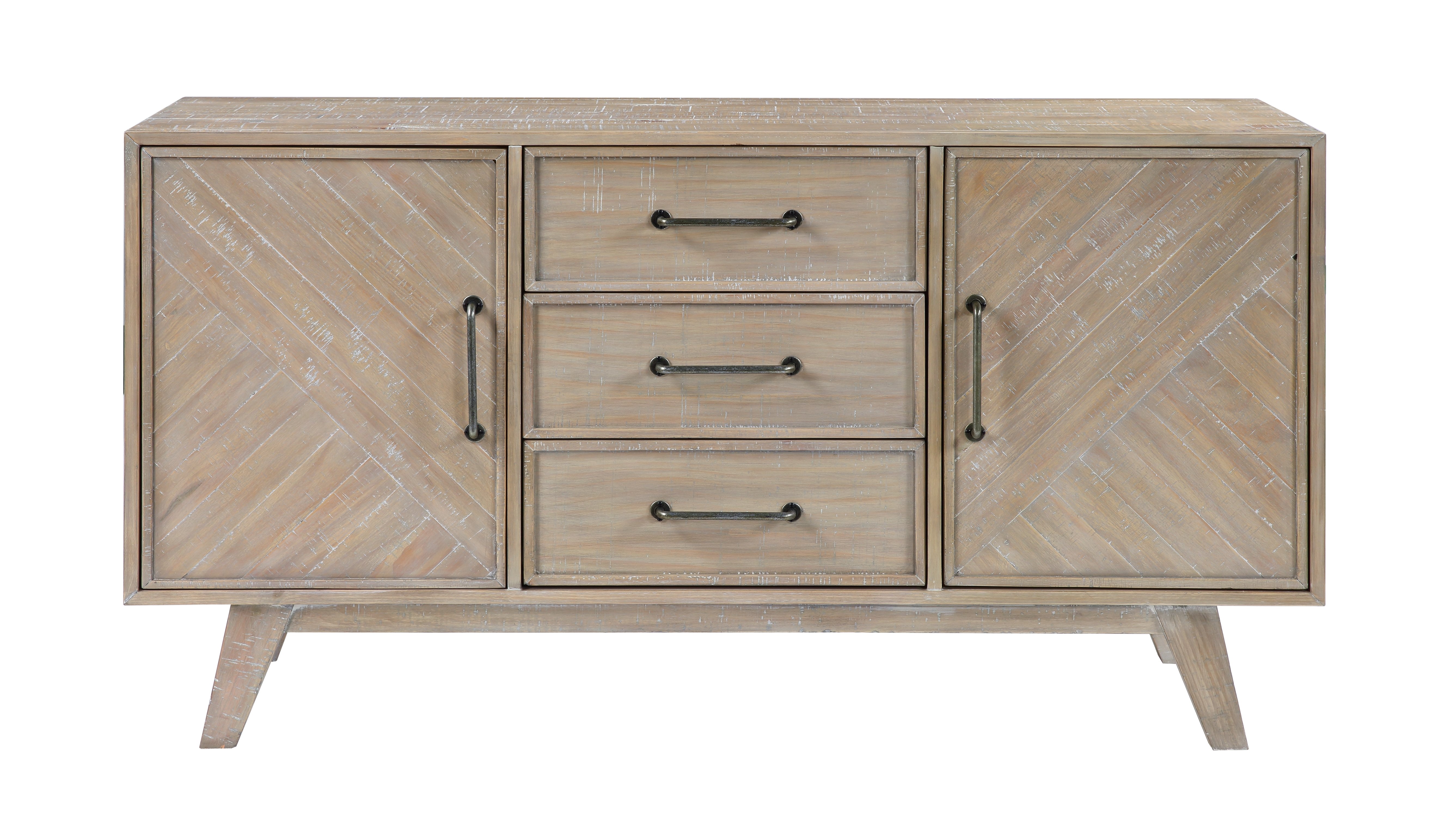 Barrister Three Drawer Two Door Credenza - Barrister Distressed - Image 1
