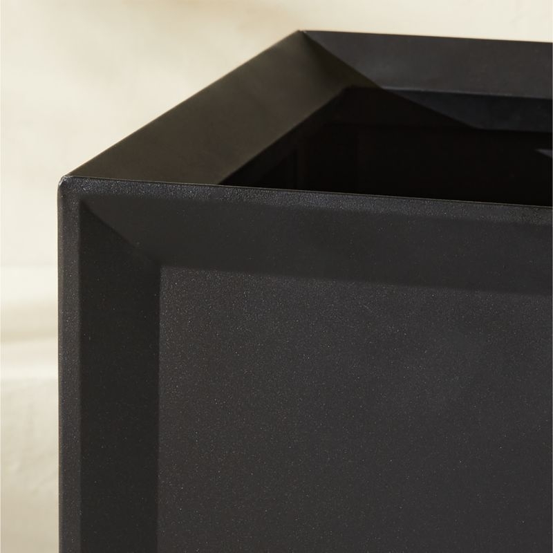 Varo Square Black Metal Indoor/Outdoor Planter 16.25"x16" - Image 1