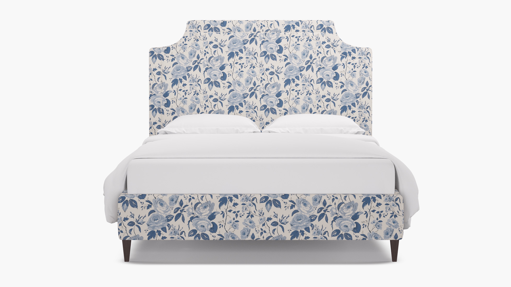Deco Bed, Delft Chintz, Espresso Square Tapered Leg, Twin - Image 0