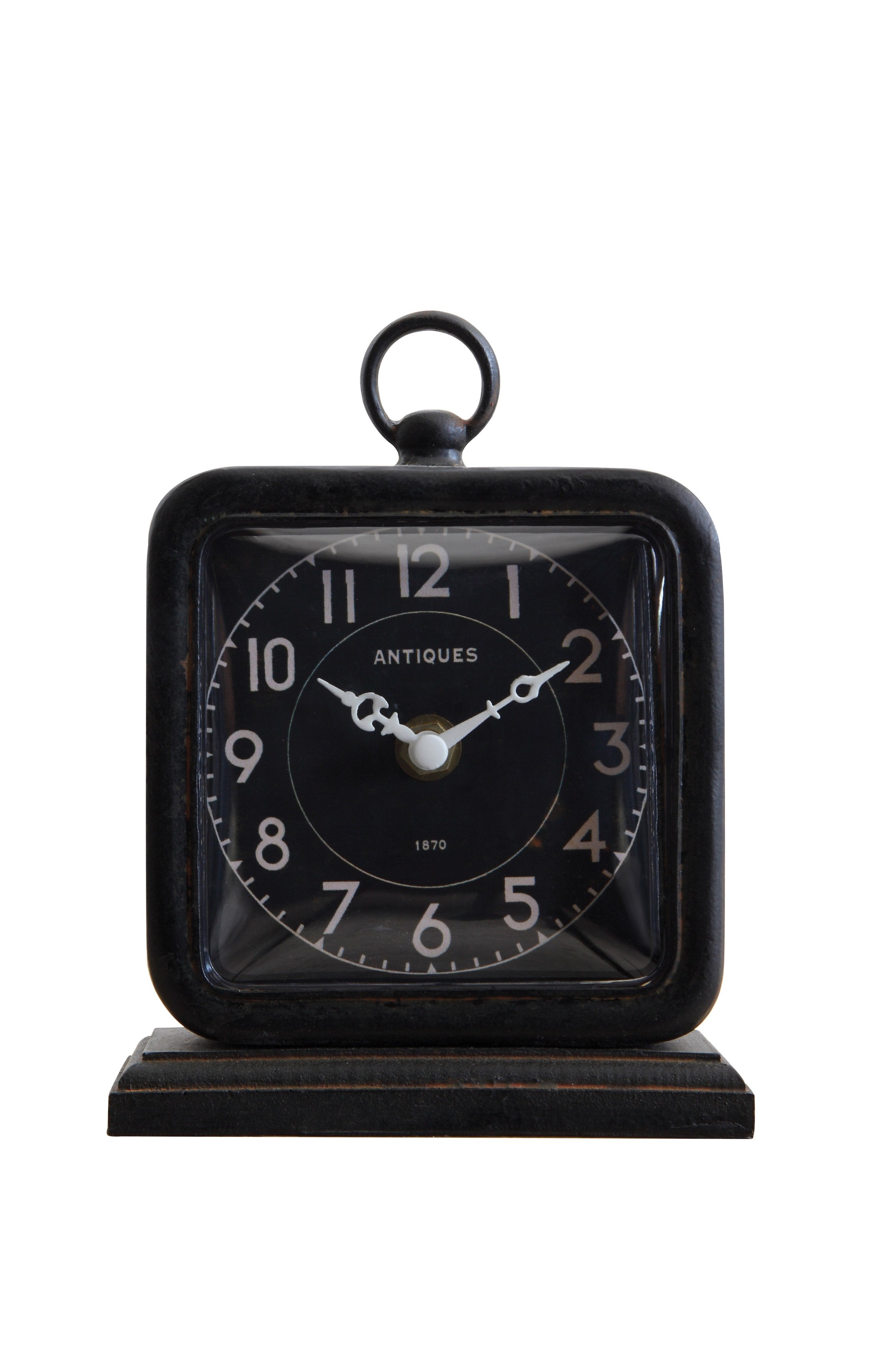 Pewter Table Clock, Black - Image 0