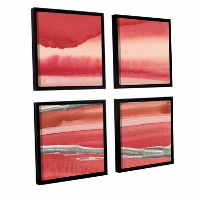 'Silver Marsh 4 Piece' Framed Painting Print Set - Image 0