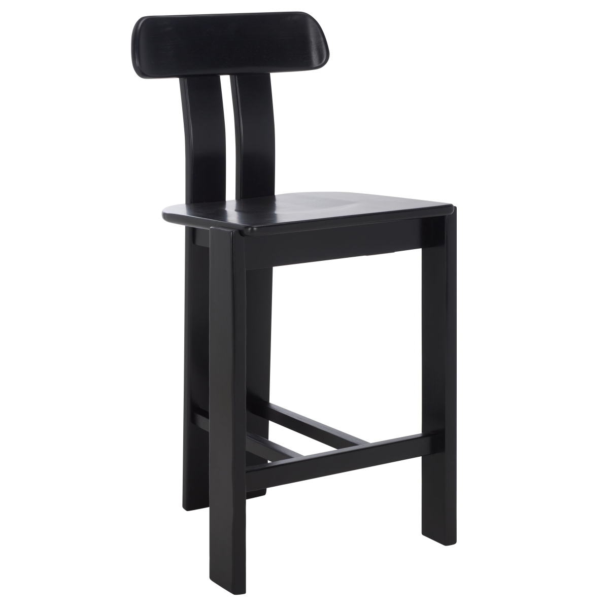 Cayde Wood Counter Stool - Black - Safavieh - Image 4