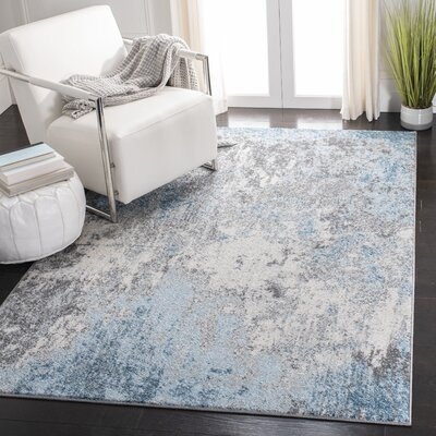 Eslinger Power Loom Gray/Blue/Ivory Rug - Image 0