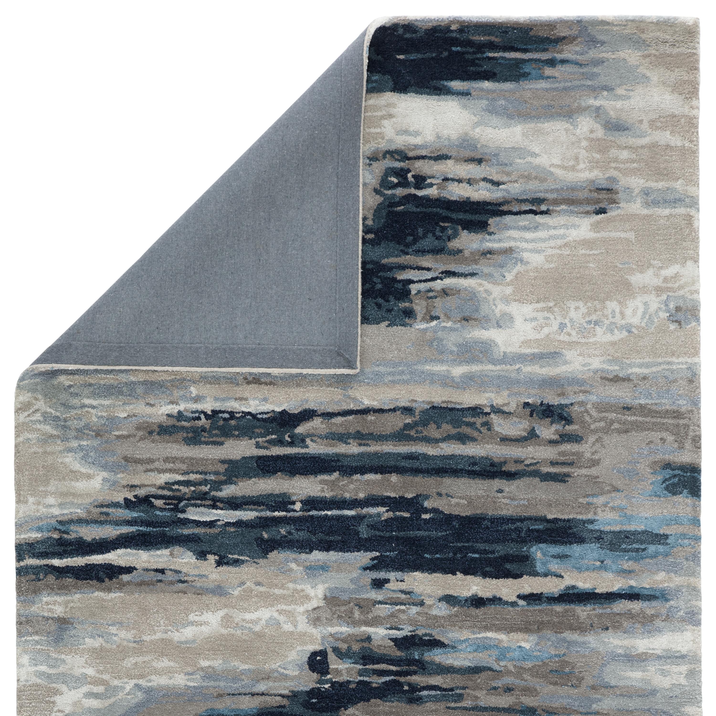 Ryenn Handmade Abstract Dark Blue/ Gray Area Rug (9'X13') - Image 2