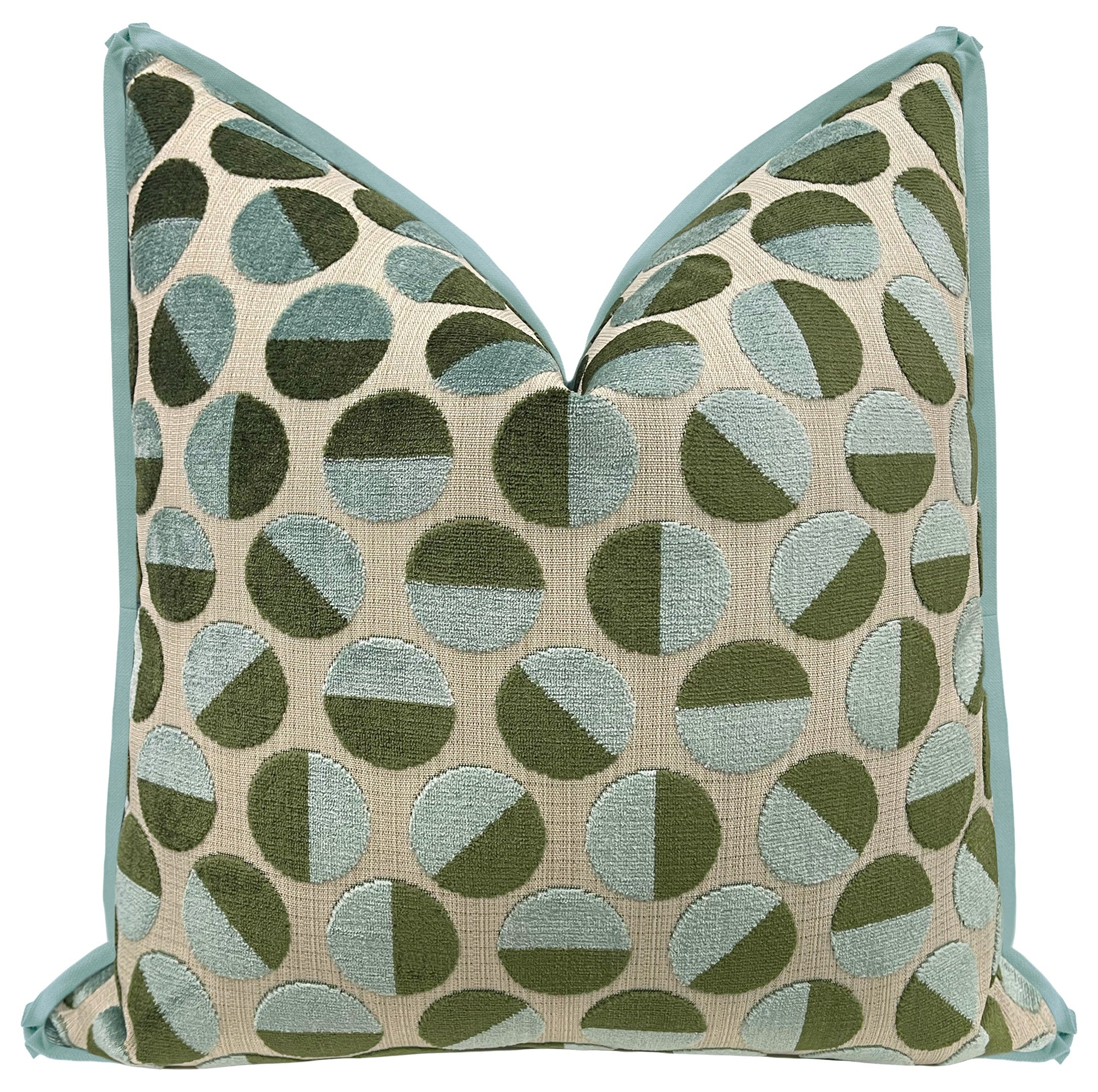 BROOKLYN CUT VELVET // SPA BLUE | LDC - 14" X 36" / BUTTERFLY FLANGE / Spa Blue - Image 0