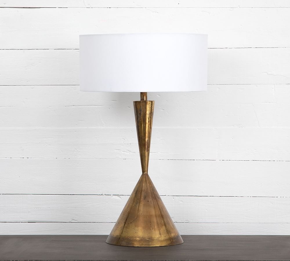 Henderson Metal Table Lamp, Burnt Brass &amp; White - Image 0