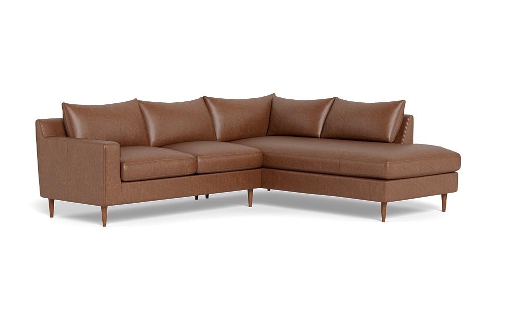 Sloan Leather 3-Seat Right Bumper Sectional - Image 1