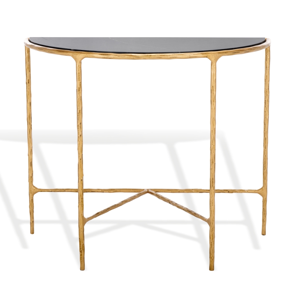 Jessa Forged Metal Console Table - Brass/Black - Image 0