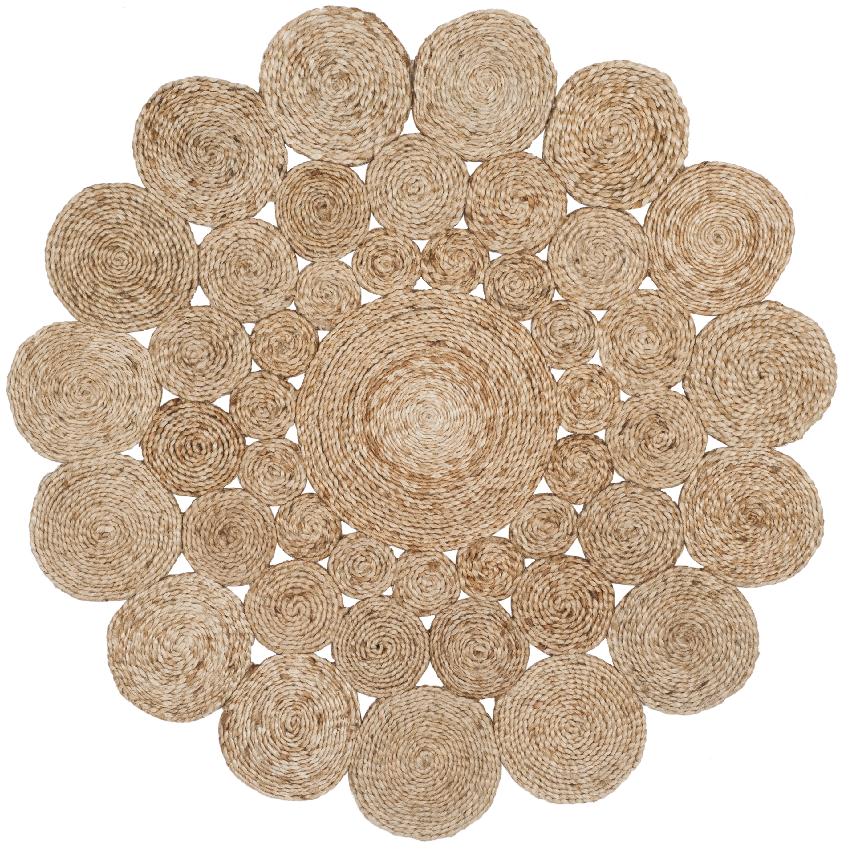 Arlo Home Hand Woven Area Rug, NF363A, Natural,  3' X 3' Round - Image 0