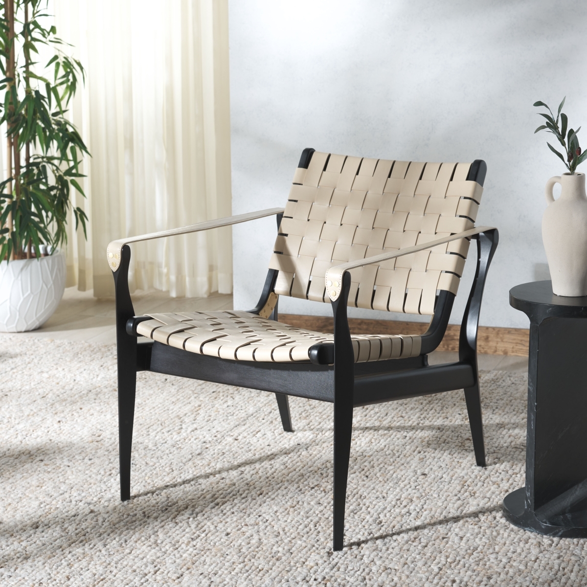 Dilan Safari Chair - Black/White - Image 1