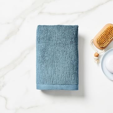 Organic Quick-Dry Textured Towel, Hand Towel, Ethereal Blue - Image 0