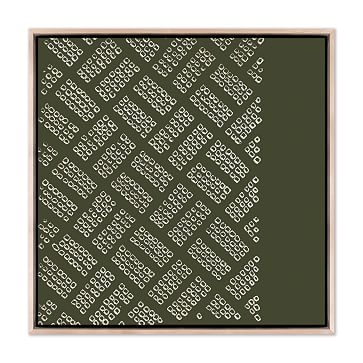 Shibori Maze by Textile Hive Canvas Floater 32x32 Black Maple - Image 3