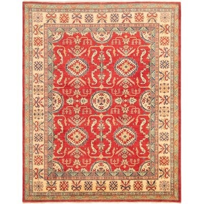 One-of-a-Kind Haygaran Hand-Knotted 2010s Uzbek Gazni Yellow/Beige/Red 7'10" x 9'11" Wool Area Rug - Image 0