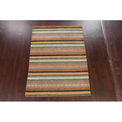 Abstract Contemporary Gabbeh Oriental Area Rug Hand-Knotted 6X8 - Image 0