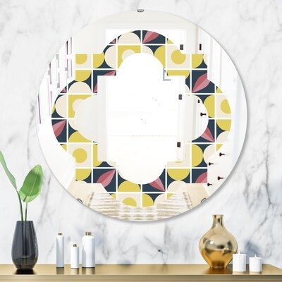 Quatrefoil Pattern in Mosaic Eclectic Frameless Wall Mirror - Image 0