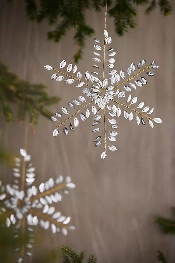 Giant Beaded Snowflake Ornaments, Set of 2 - Image 0