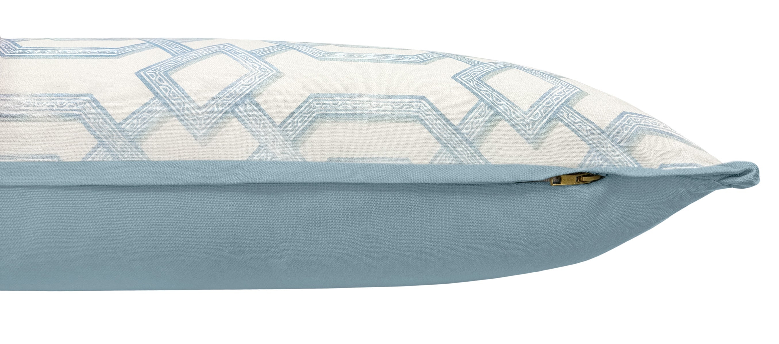 THE XL LUMBAR :: LATTICE PRINT // POWDER BLUE | LDC - SAMPLE 4" X 4" / BUTTERFLY FLANGE / Hydrangea Blue - Image 0