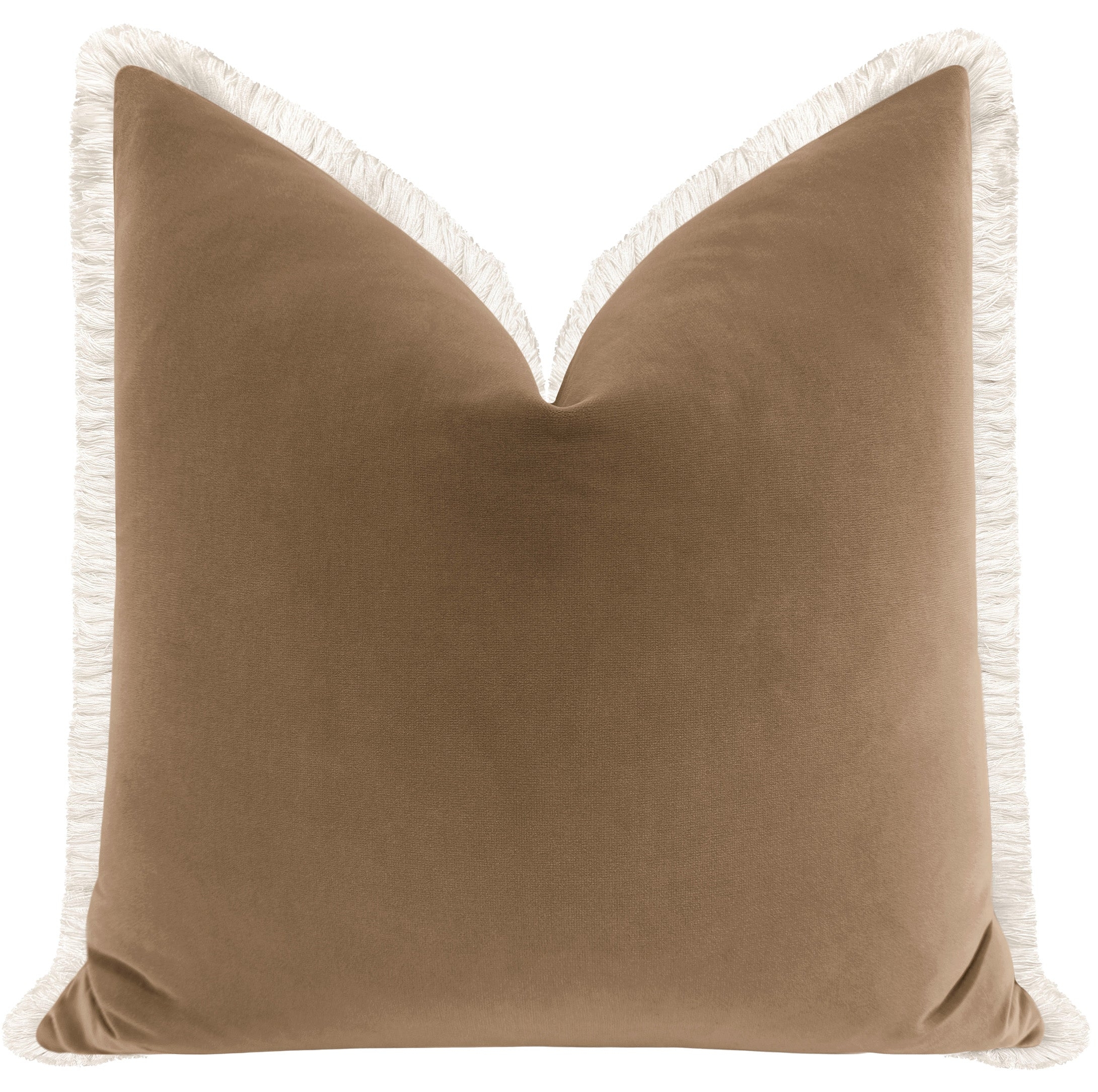 SIGNATURE VELVET // NUTMEG + FRINGE - Sample 4" X 4" / Bone Fringe - Image 1