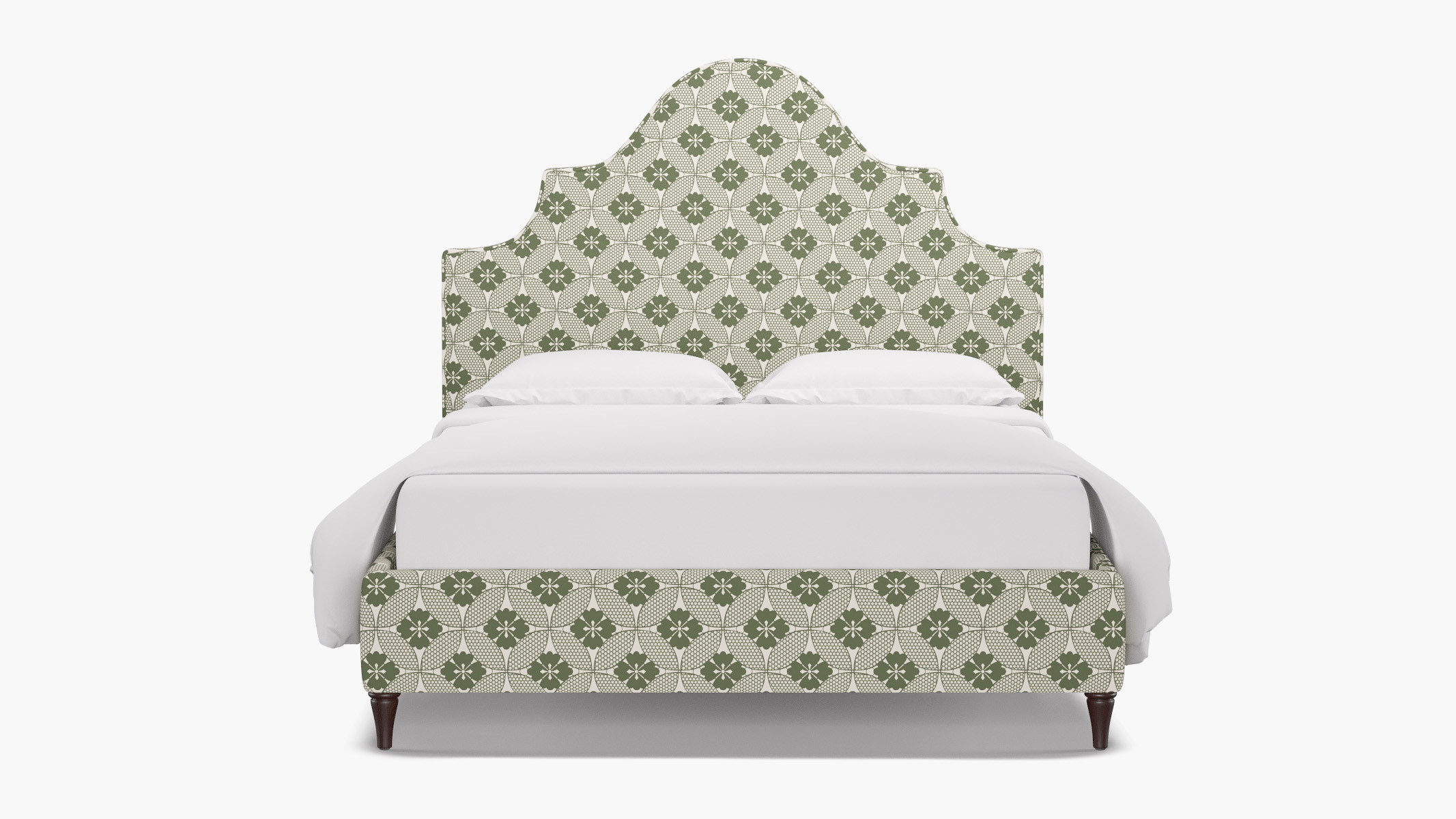 Statement Bed, Sage Solaire, Espresso Decorative Tapered Leg, Twin - Image 0