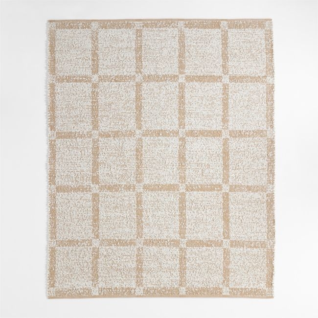 Boucle Stone Tan Handwoven Flatweave Kids Performance Area Rug 6'x9' - Image 0