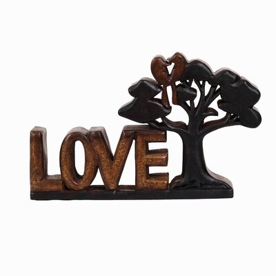 Herbiorn Wooden Ledge Décor Love Tree - Image 0