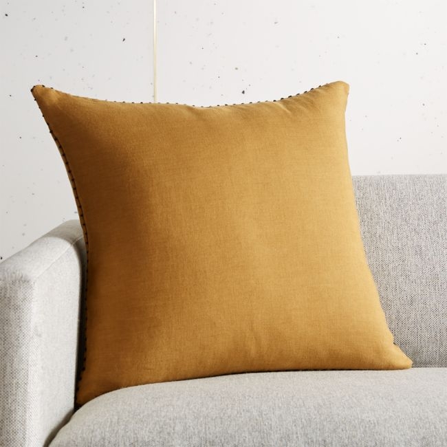 18" Lumiar Dijon Pillow with Feather-Down Insert - Image 0