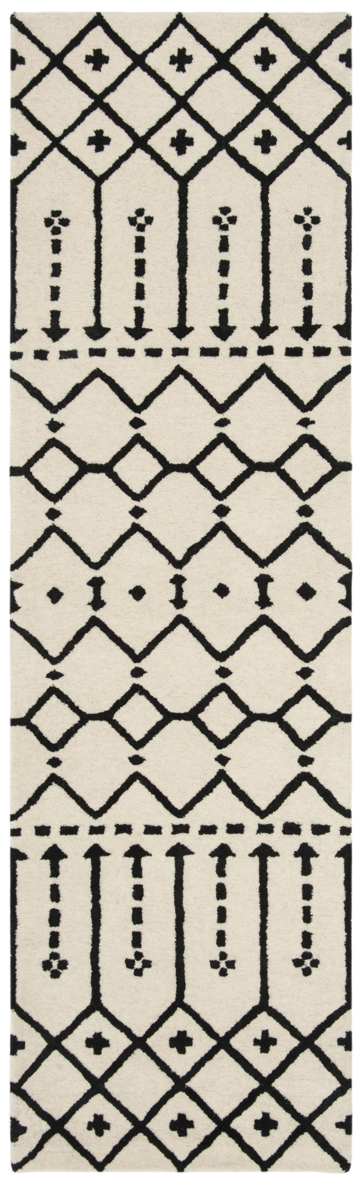 Arlo Home Hand Tufted Area Rug, HIM903A, Ivory/Black,  2' 3" X 8' - Image 0