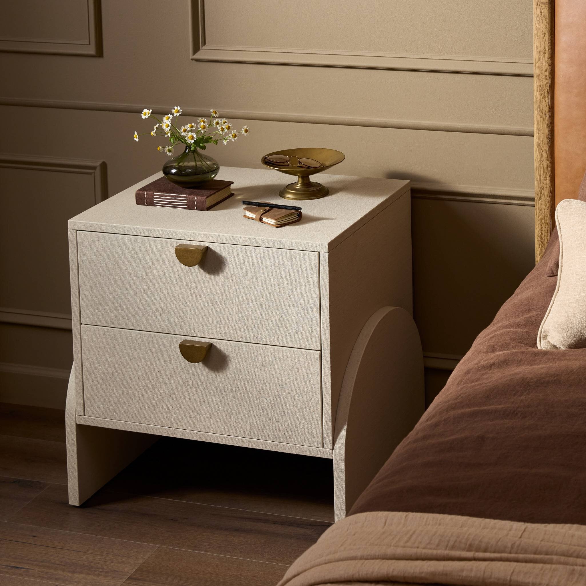 Cressida Nightstand - Ivory Painted Linen - Image 3
