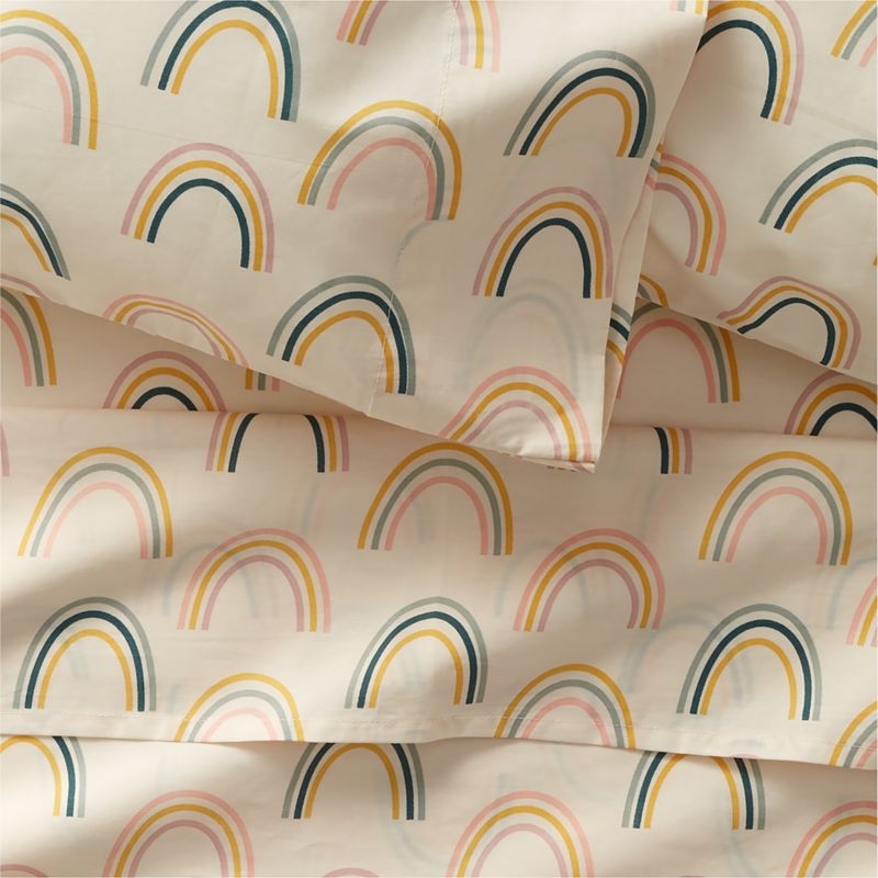 Asha Organic Cotton Rainbow Kids Pillowcase - Image 1