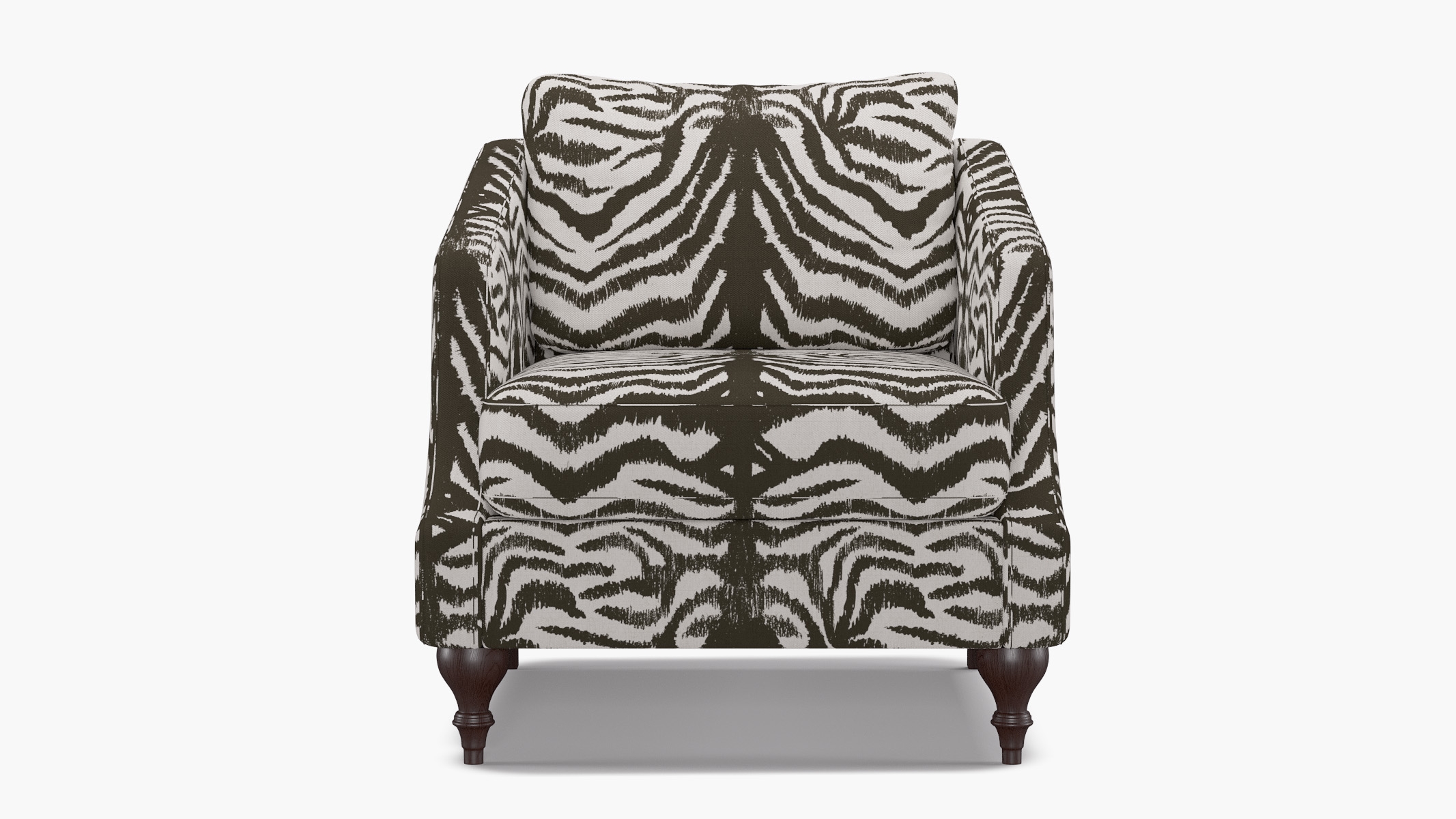 Slope Arm Chair, Zebra, Espresso Turned Wood Leg - Image 0