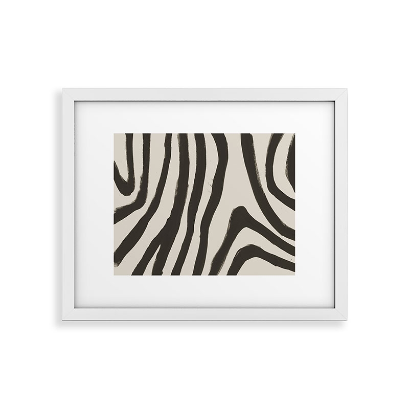 Painted Zebra by Megan Galante - Framed Art Print Modern White 16" x 20" - Image 0