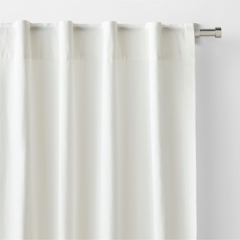 Organic Cotton Crisp White Window Curtain Panel 52"x108" - Image 1