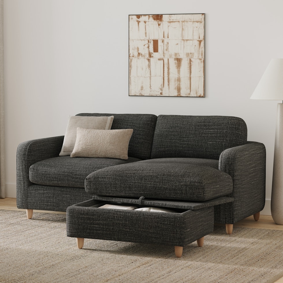 Vati 80" Right Storage Sectional - Natural Oak and Napa Charcoal - Image 1