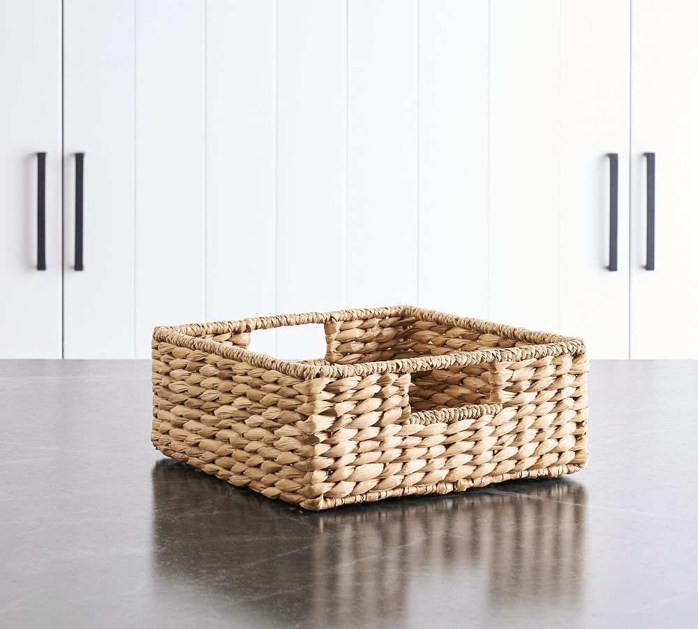 Savannah Seagrass Basket, Natural, Wide Utility Basket, 12"Wx12"Dx5"H - Image 0