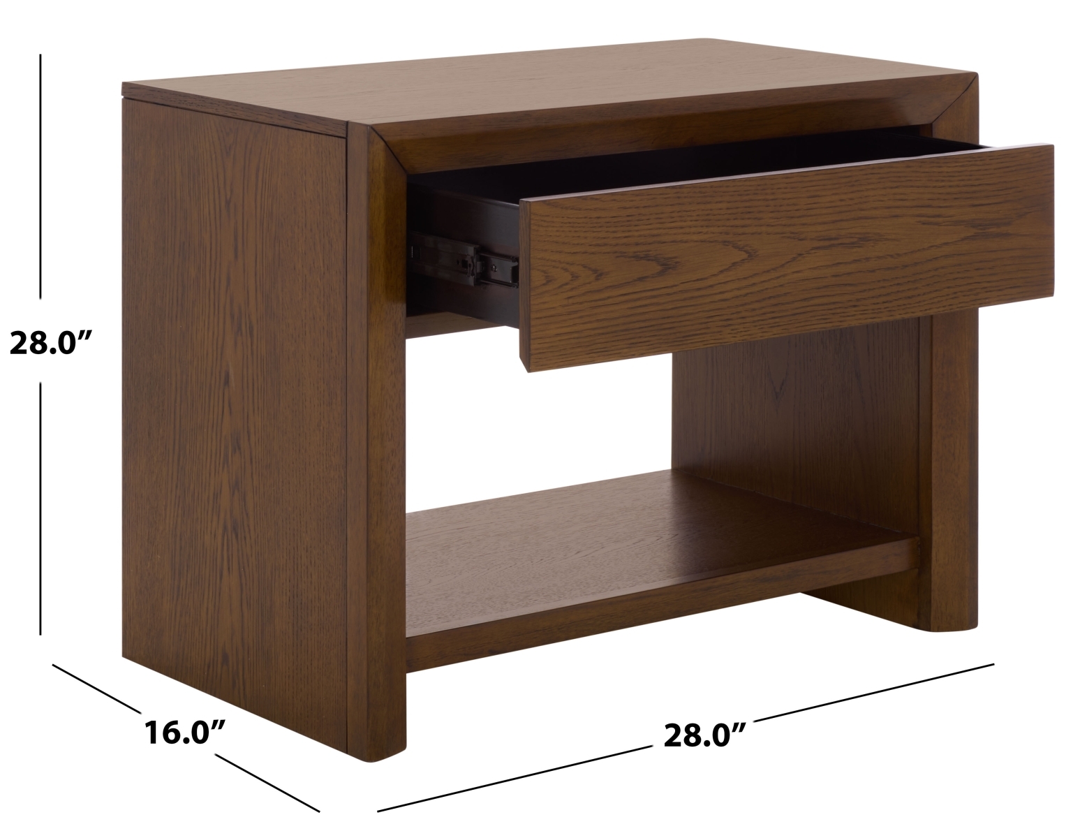 Darnell 1 Drawer Nightstand - Medium Oak - Image 9