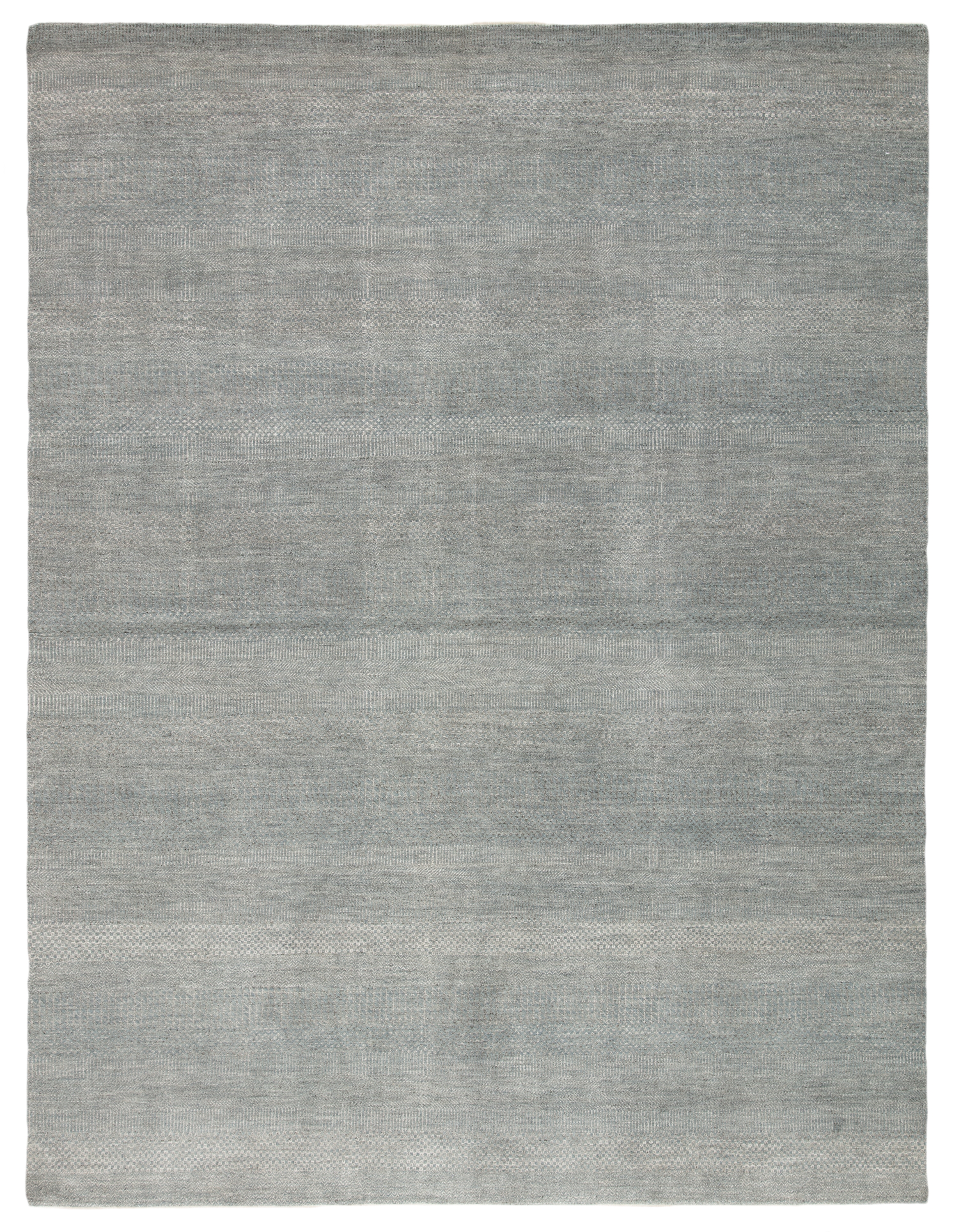 Irminio Hand-Knotted Geomteric Gray/ Blue Area Rug (9'X12') - Image 0