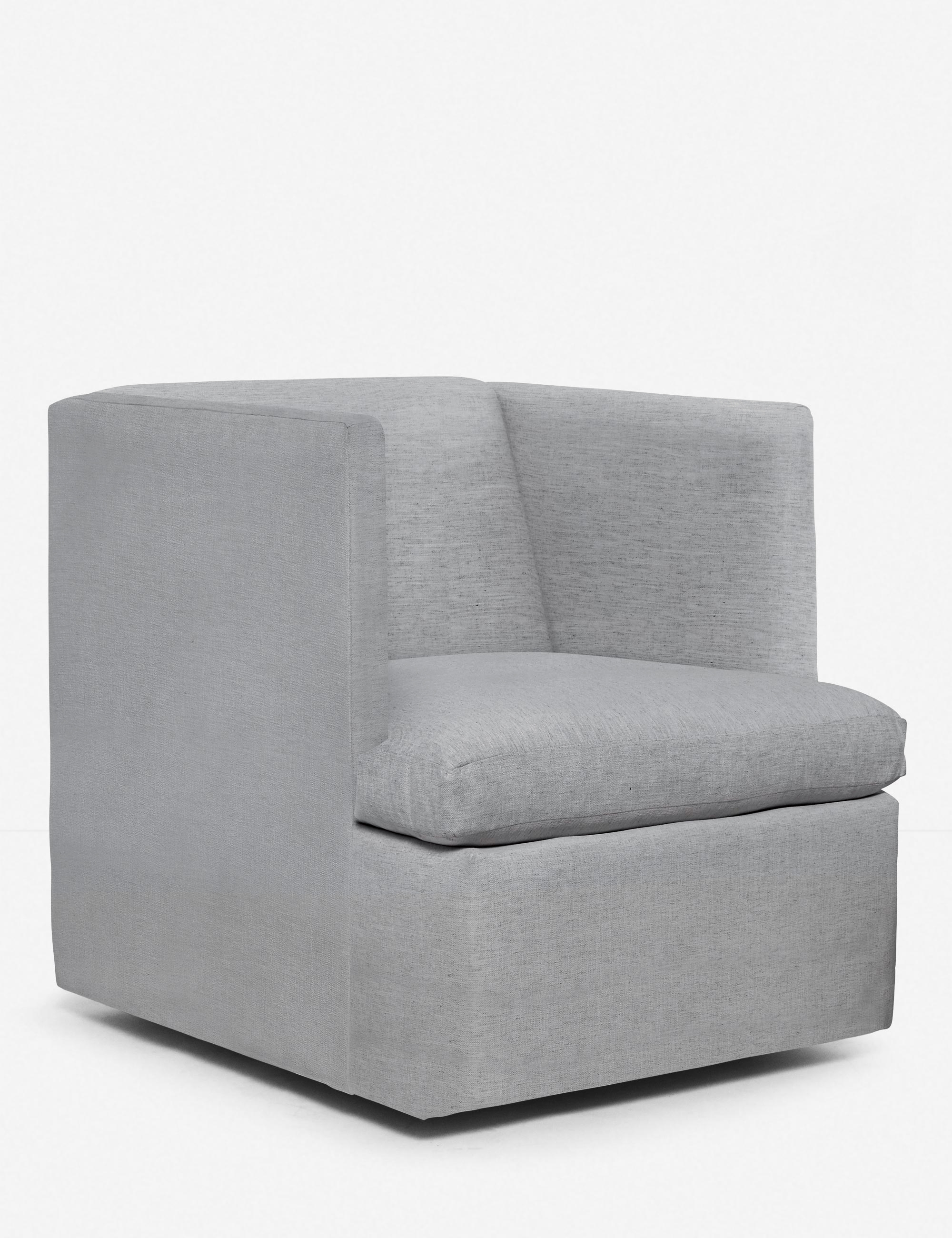 Hayden Square Swivel Chair, Light Gray - Image 1