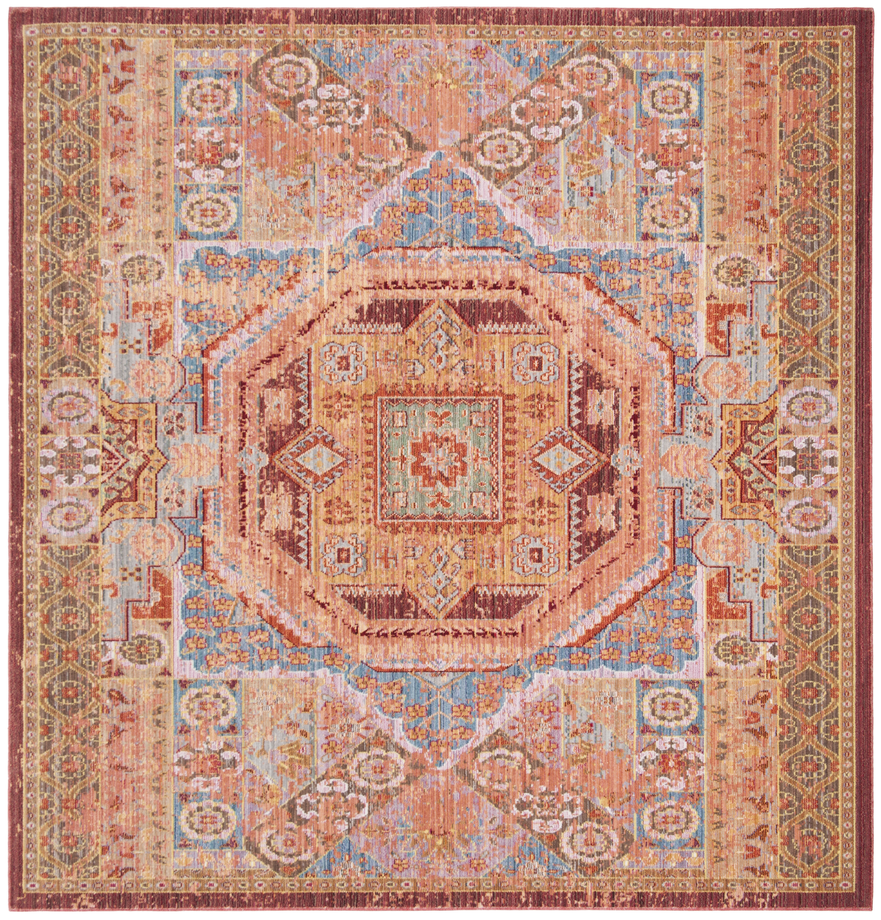 Arlo Home Woven Area Rug, VAL216K, Multi,  6' 7" X 6' 7" Square - Image 0