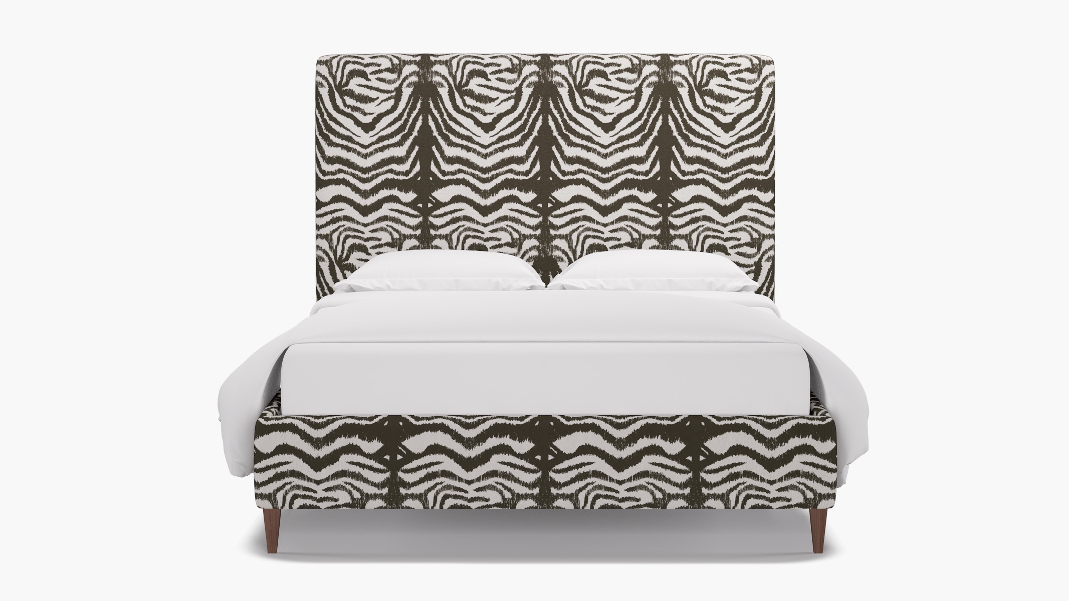 Classic Bed, Zebra, Walnut Square Tapered Leg, Queen - Image 0