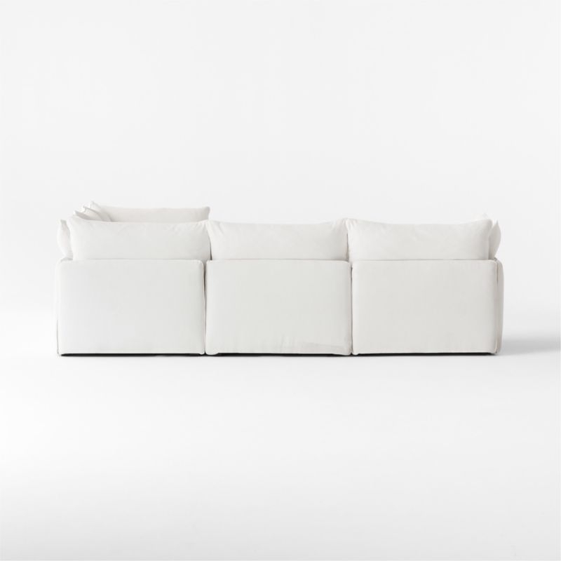 Lumis 5-Piece Modular L-Shaped White Performance Fabric Deep Depth Sectional Sofa - Image 3