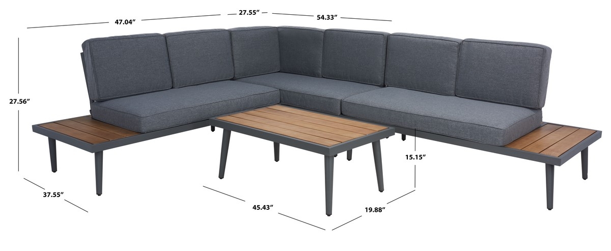 Guthrie Corner Living Set - Natural/Grey - Safavieh - Image 7