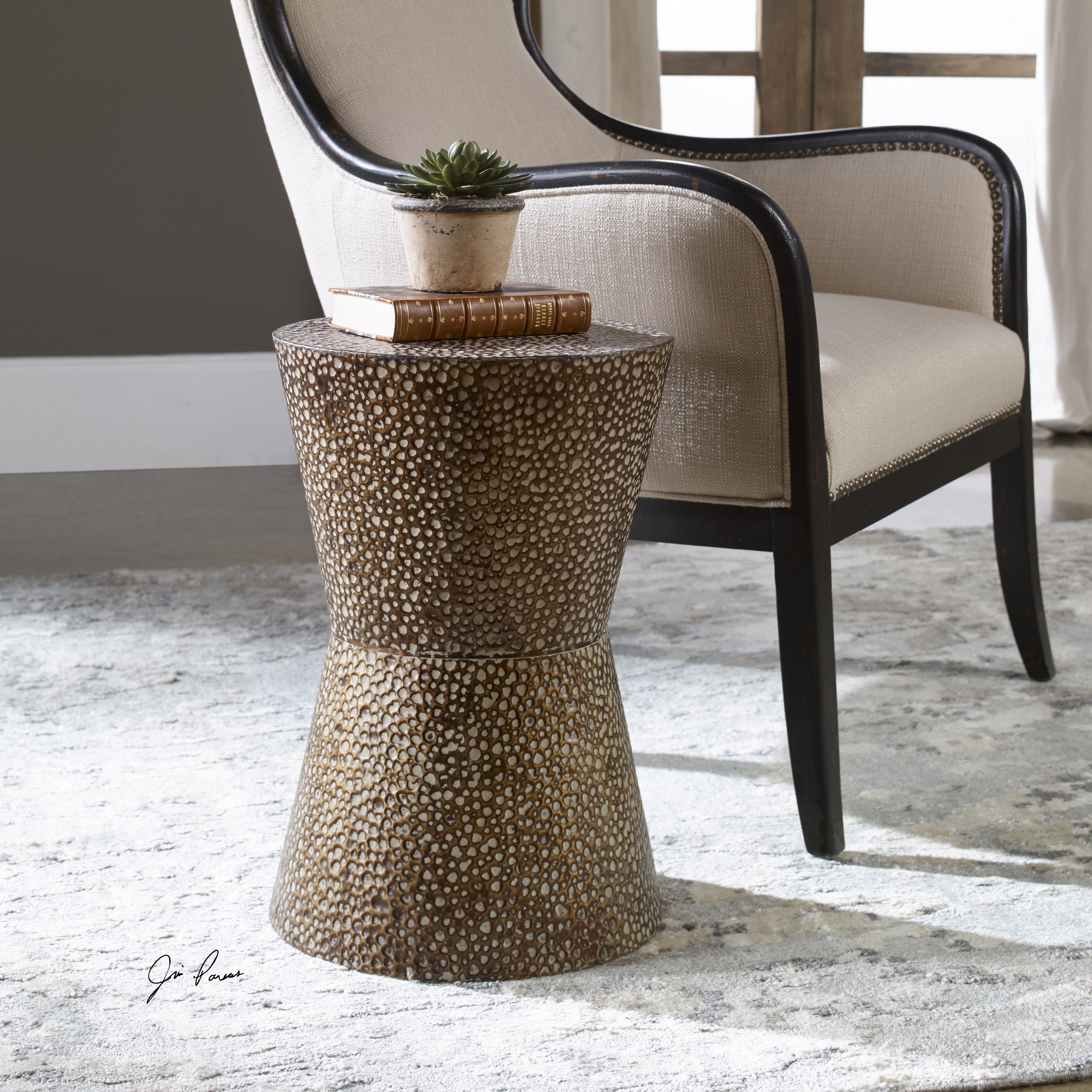 Cutler Drum Shaped Accent Table - Image 1