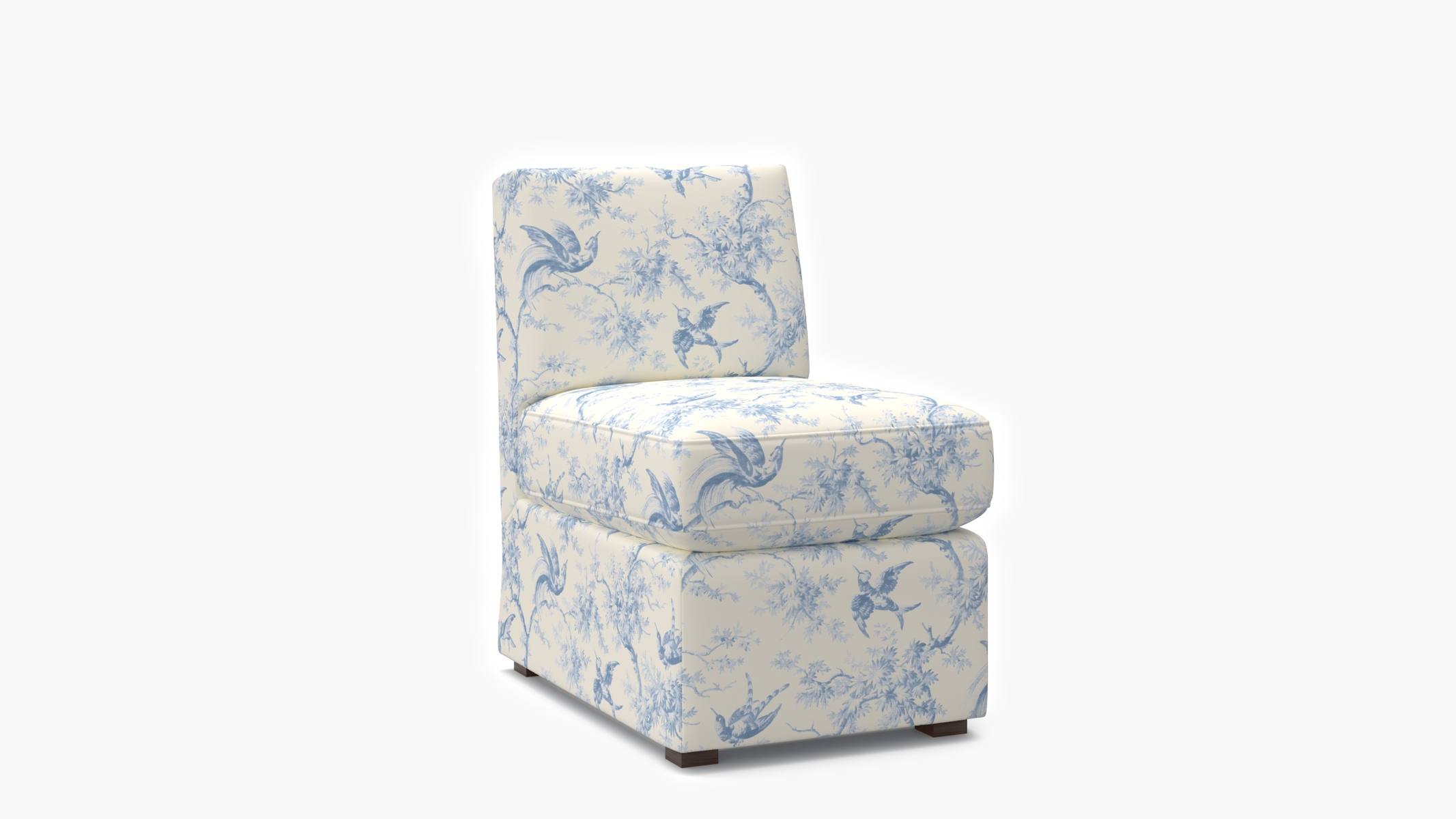 Petite Slipper Chair, Blue Swallows - Image 1