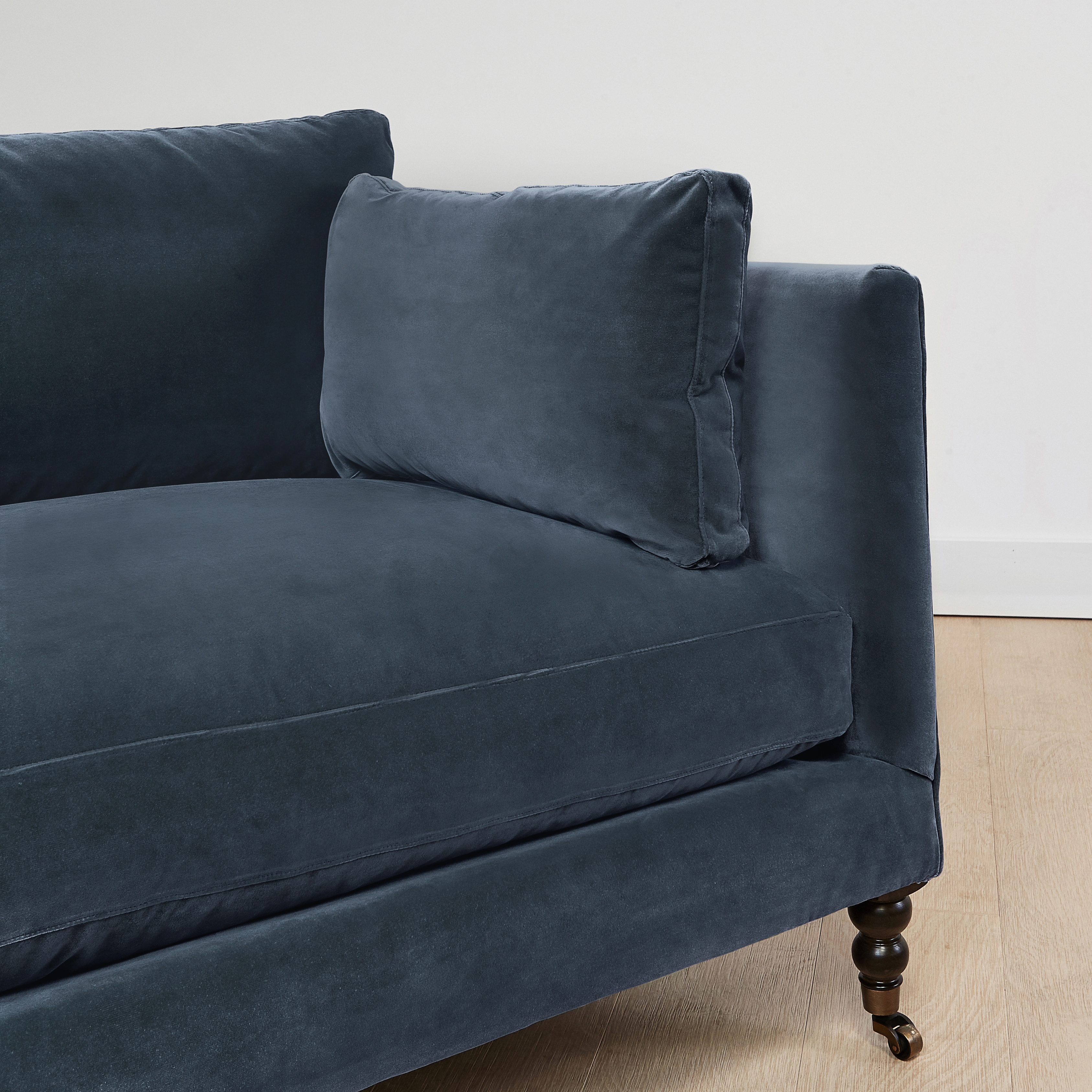 Fabienne Velvet Sofa, Blue - Image 4